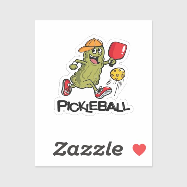 Sticker Concombre Drôle Jouant Pickleball  (Feuille)