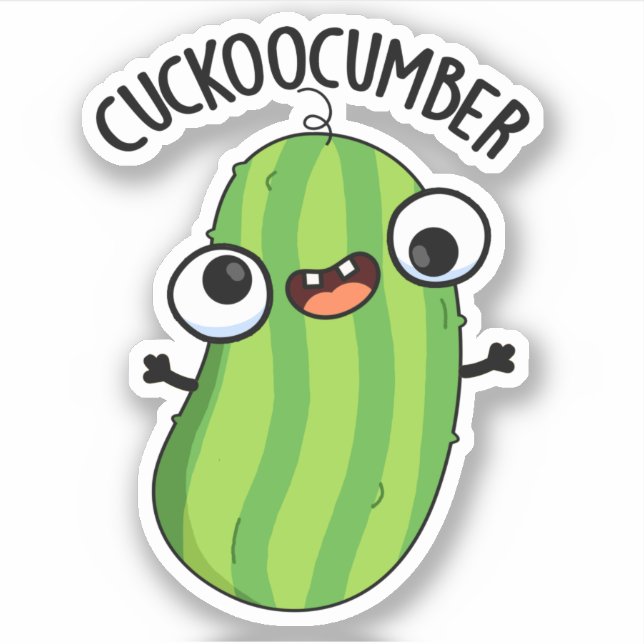 Sticker Concombre Funky Veggie Cucumber Pun (Devant)