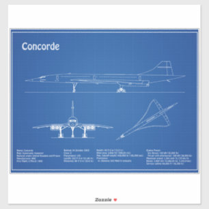 Sticker Concorde - Plan directeur de l'avion Plans AD