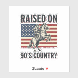 Sticker Conçu pour Chemise Western Cowboy Country 90s_