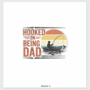 Sticker Conçu pour être papa T-shirt vintage pêche_1
