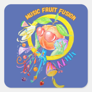 Sticker conçu pour la fusion de fruits de musique