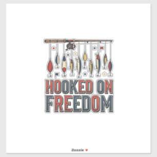 Sticker Conçu pour la liberté Chemise de pêche patriotique