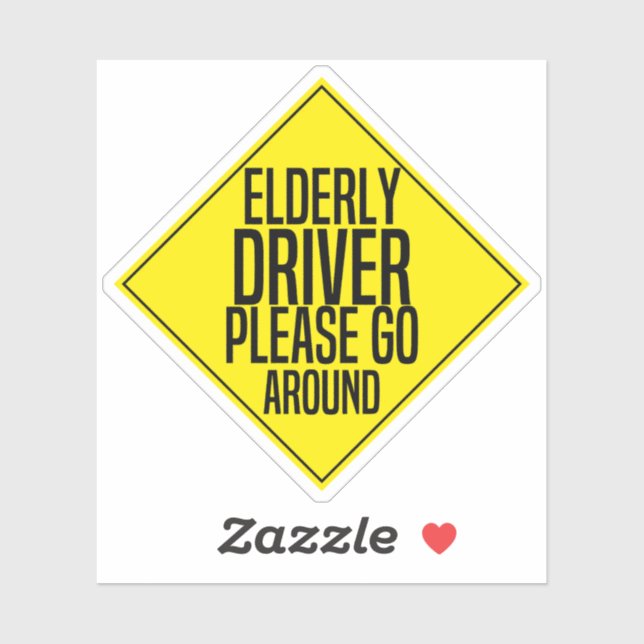 Sticker conducteur âgé s'il vous plaît allez (Feuille)