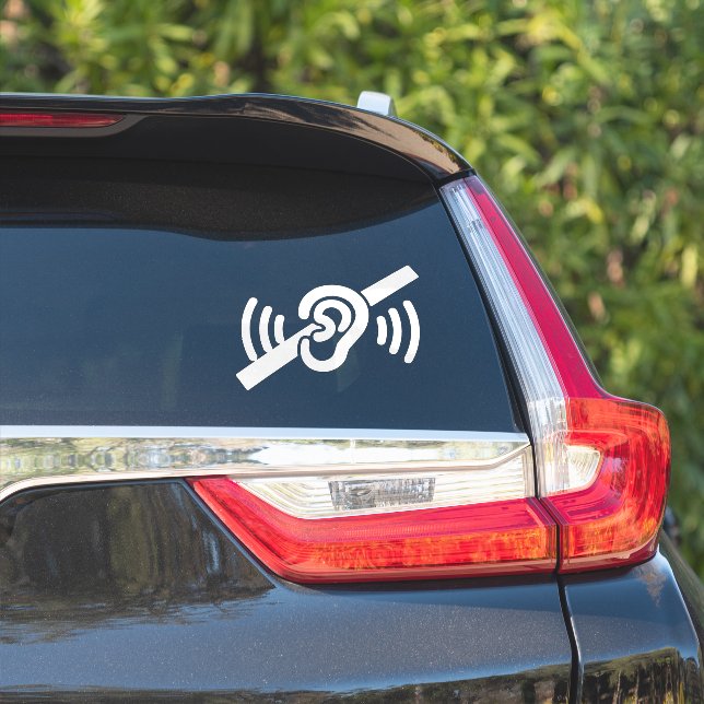 Sticker Conducteur Sourd À Bord Alerte de Sécurité Urgente (Côté voiture)