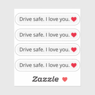Sticker Conduisez en toute sécurité Je vous aime rétrograd