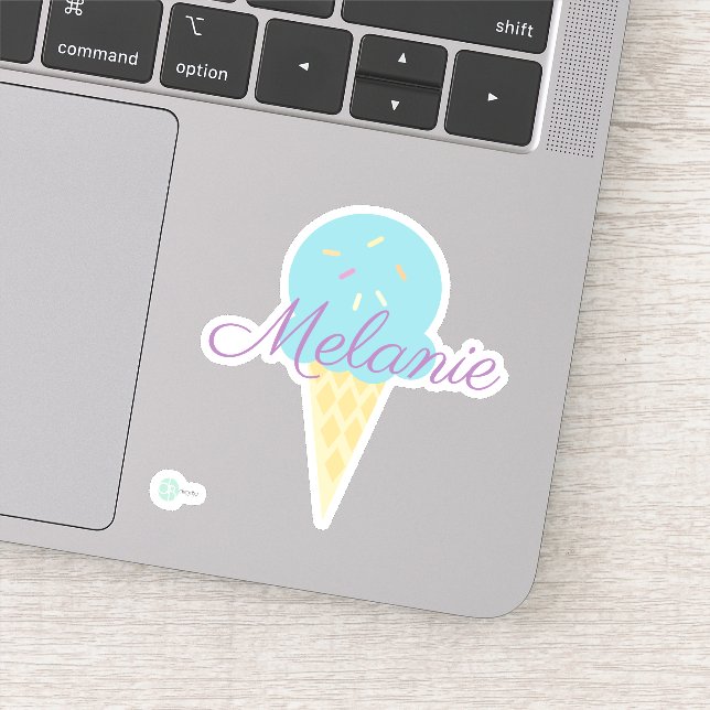 Sticker Cône de glace mignon avec paillettes  (Détail)