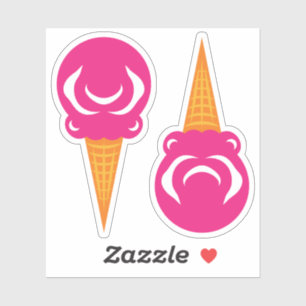 Sticker Cônes de crème glacée rose cirque coloré