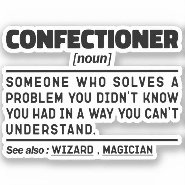 Sticker Confectionneur Noun Boulangerie Lover boulangerie  (Recto)