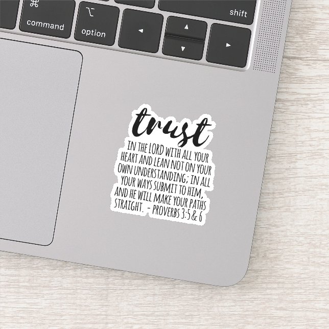 Sticker Confiance dans les proverbes du Seigneur 3:5-6 (Détail)