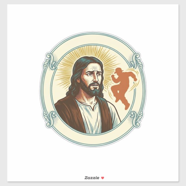 Sticker Confus Jésus Tendance Virale Danse Silhouette Vidé (Feuille)