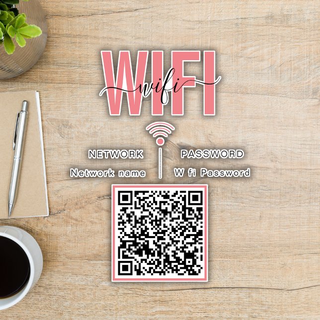 Sticker Connexion Mot de passe Wifi Cute | Code QR (Créateur téléchargé)