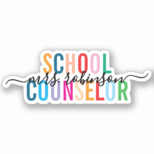 Sticker Conseiller scolaire coloré Nom du script personnal