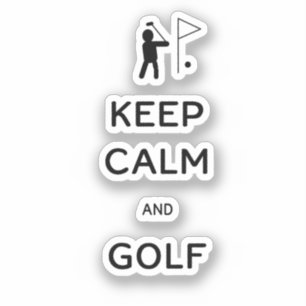 Sticker Conserver le calme et le golf
