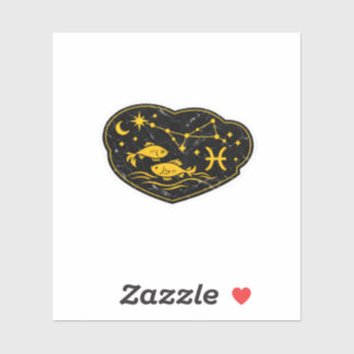 Sticker Constellation de Poissons en Or Luxueux