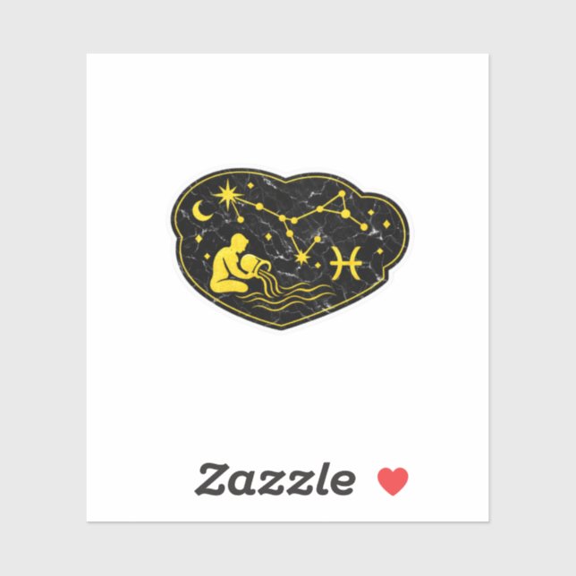 Sticker Constellation du Verseau en Or Luxueux  (Feuille)