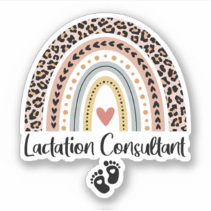 Sticker Consultant en lactation Leopard Arc-en-ciel Allait