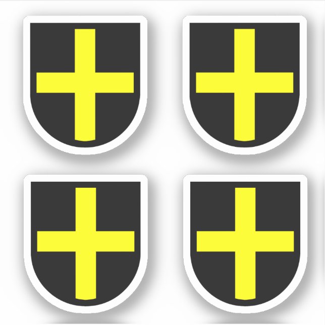 Sticker Contour 4-up du Bouclier de St. David (Devant)