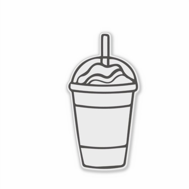 Sticker Contour de tasse de café glacé (Devant)