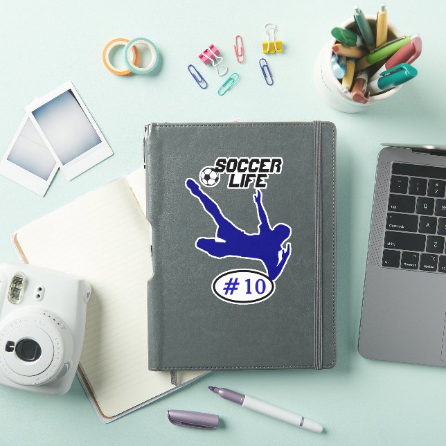 Sticker Contour de vie de soccer bleu (Couverture iPad)