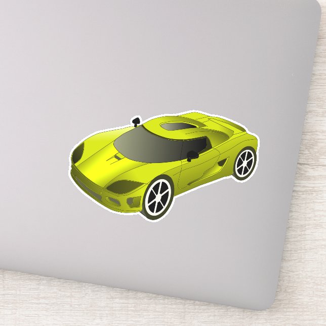 Sticker Contour de voiture de course jaune (Détail)