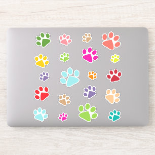 Sticker Contour Design Empreintes de pattes color