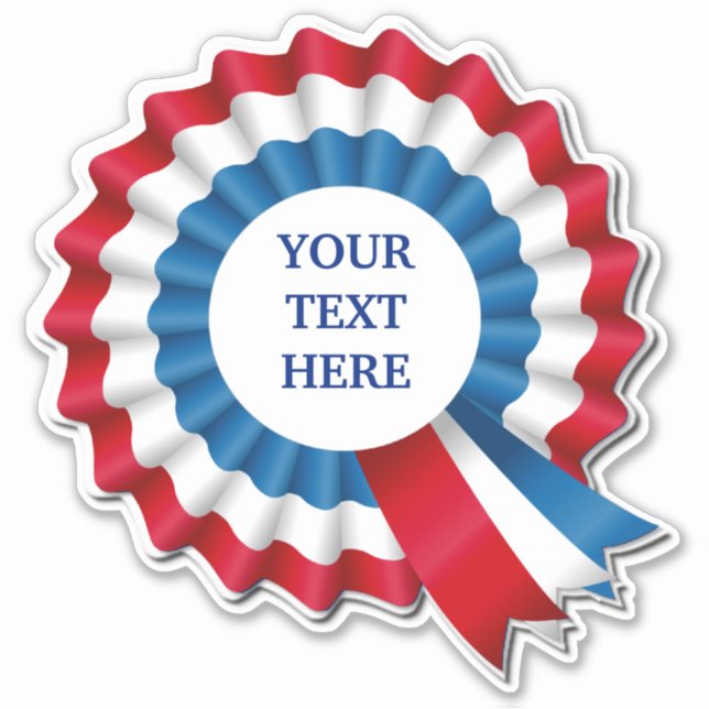 Sticker Contour rouge blanc et bleu Rosette (Devant)