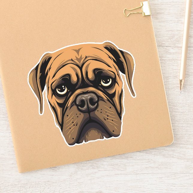 Sticker Contour Visage de Chien Mignonne Chien Chiot (Carnet)