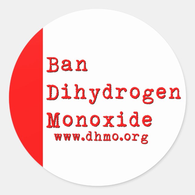 Sticker contre le monoxyde de dihydrogène (Devant)
