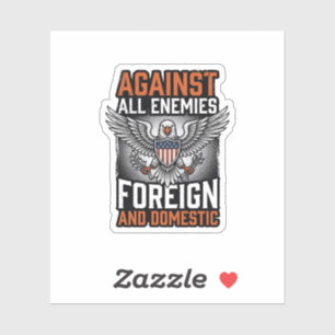 Sticker Contre tous les ennemis conception de t-shirt Eagl