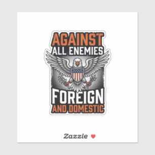 Sticker Contre tous les ennemis conception de t-shirt Eagl