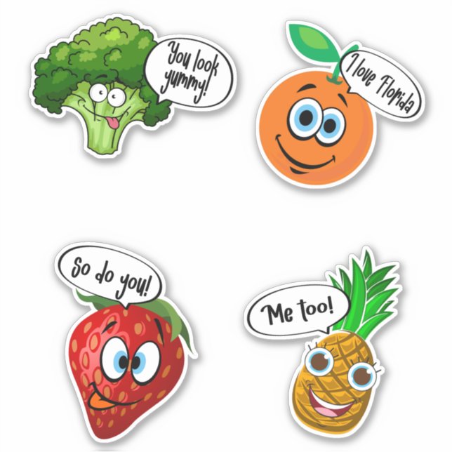 Sticker Conversation de fruits et légumes3 (Devant)