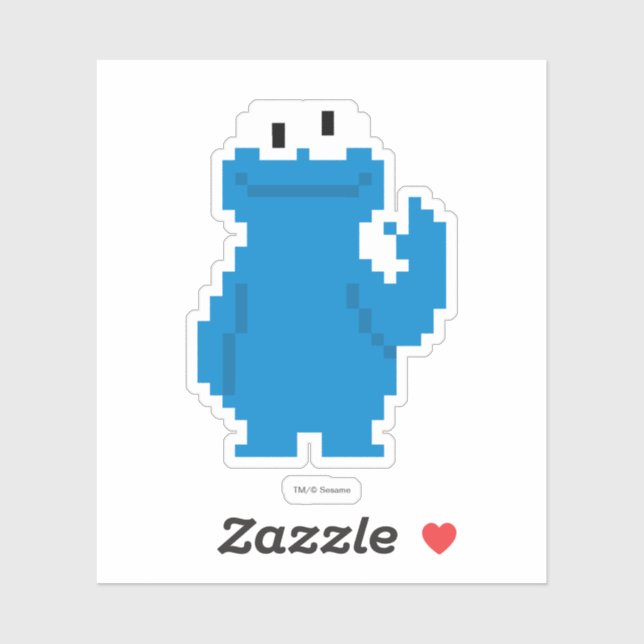 Sticker Cookie Monster Pixel Art (Feuille)