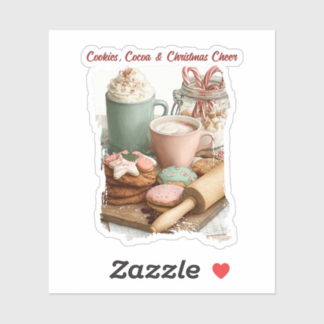 Sticker Cookies, Cocoa et Joie de Noël (Feuille)
