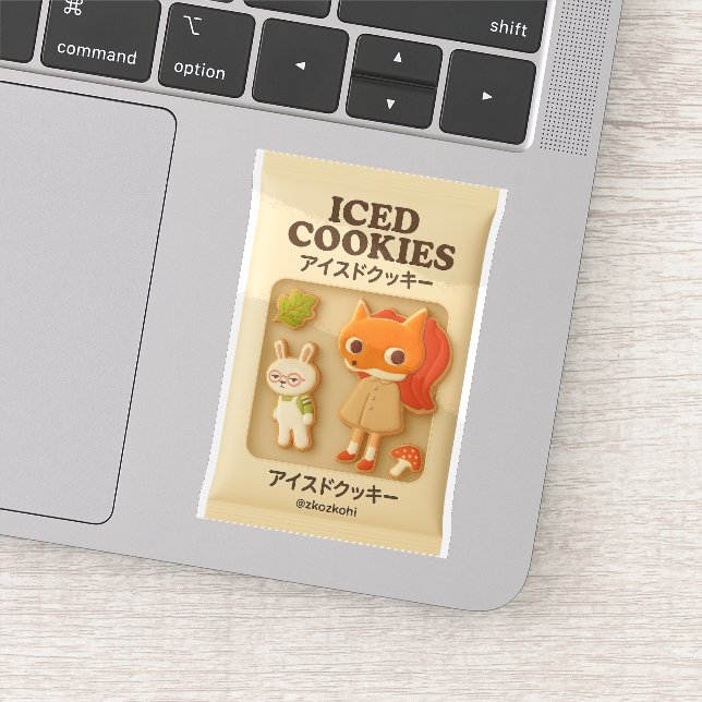 Sticker Cookies glacés : Masque de renard de fille lapin e (Détail)