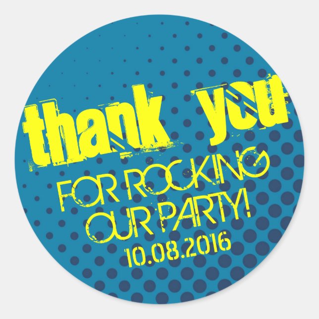 Sticker cool à demi-teinte Jaune et Bleu (Devant)