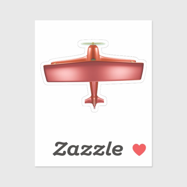 Sticker cool Big Red Plane Custom-Cut Vinyl (Feuille)