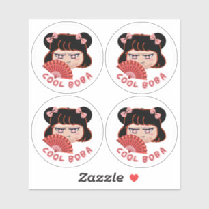 Sticker Cool Boba- Pack de 4