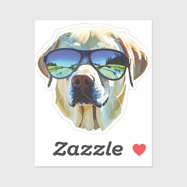 Sticker cool brave dog (Feuille)