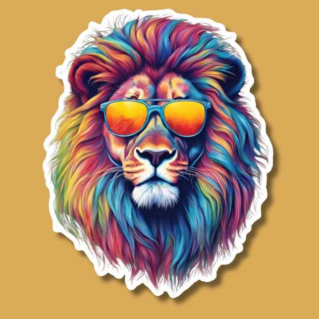 Sticker Cool Cat Lion étanche (Créateur téléchargé)