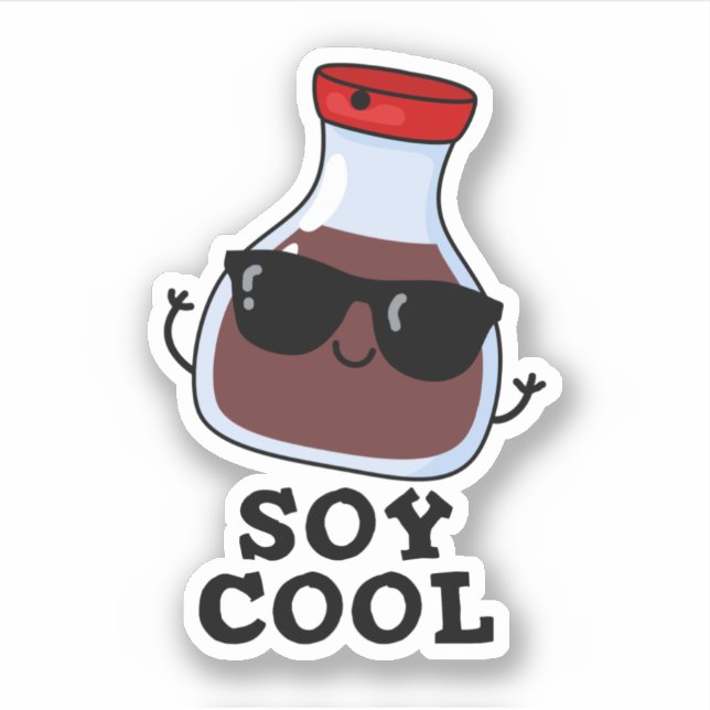 Sticker Cool de soja Funny Soy Sauce Pun (Devant)