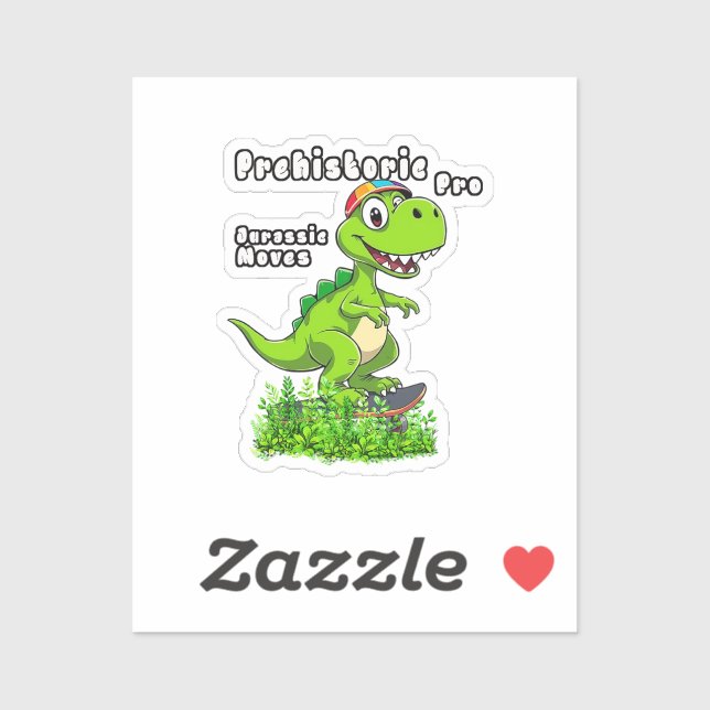 Sticker Cool Dino on a Skateboard (Feuille)