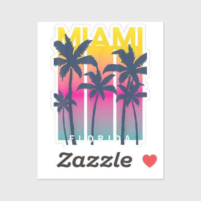 Sticker Cool Miami Florida Graphic Design Tee - shirts, I  (Feuille)