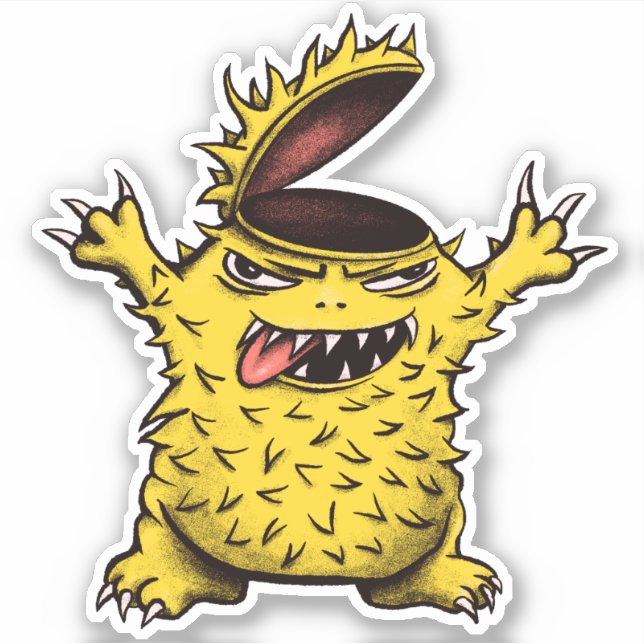 Sticker Cool Monster Crazy caractère sans cerveau (Devant)