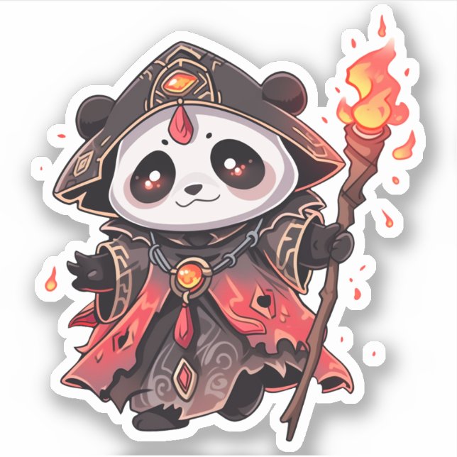 Sticker Cool Panda - Assistant de démon incendie (Devant)