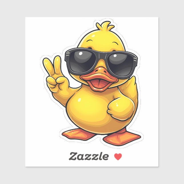 Sticker Cool Rubber Duckie paix (Feuille)