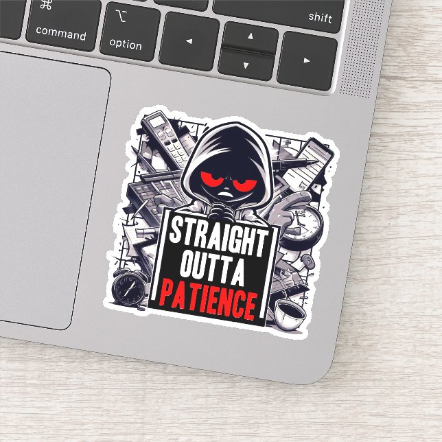 Sticker Cool tout droit hors patience (Détail)