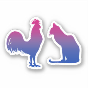 Sticker Coq bisexuel et chaton