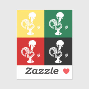 Sticker Coq portugais de Barcelos coloré motif