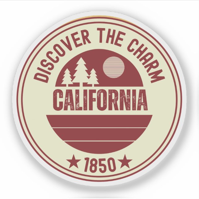 Sticker Coquelicot de Californie - Fleur de l'État CA (Devant)